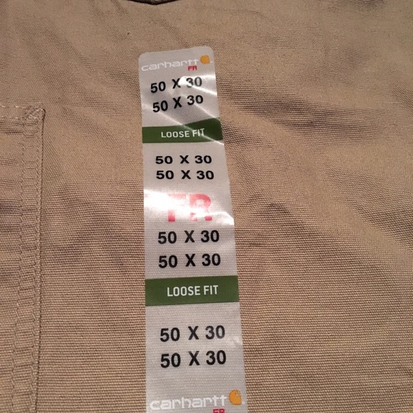 New Carhartt FR 50X30 Khaki Jean Pants. Big & Tall - Picture 2 of 5